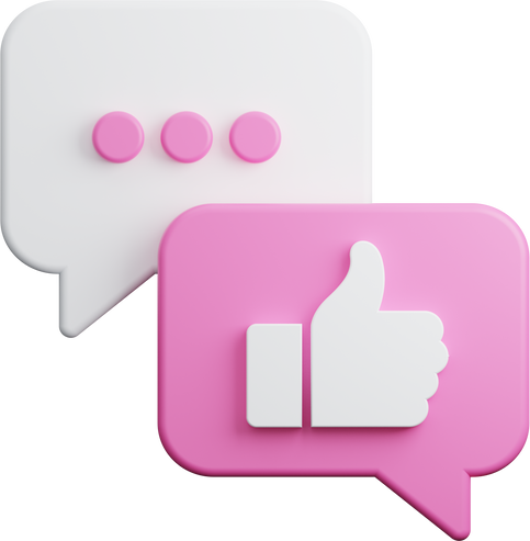 Like Comment Chat 3D Illustration